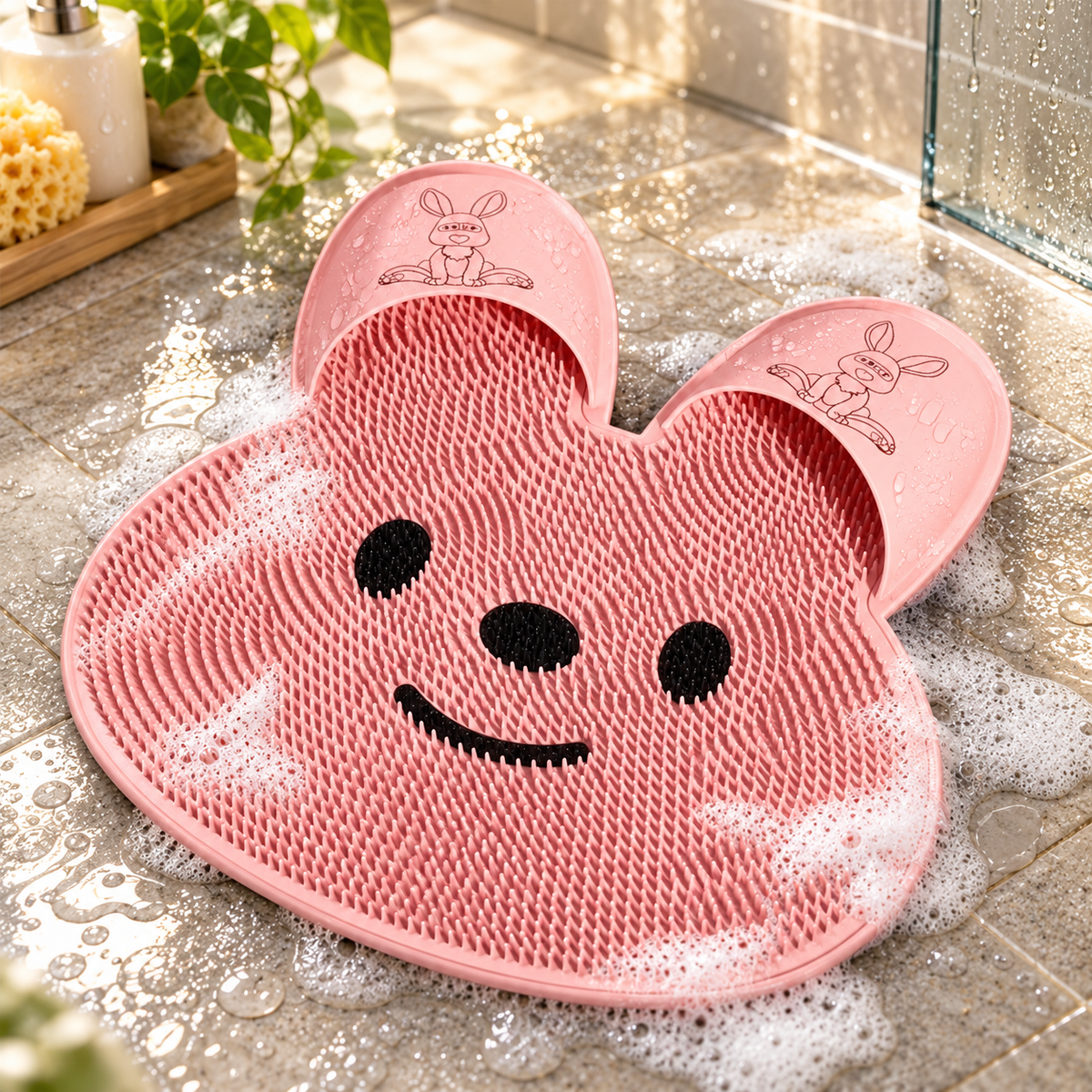 Shower Foot Scrubber Mat, Hands-Free Silicone Foot Cleaner Massager with Strong Suction Cups, Non-Slip Drainable Bath Foot Brush Mat for Dead Skin, Foot Care for Shower
